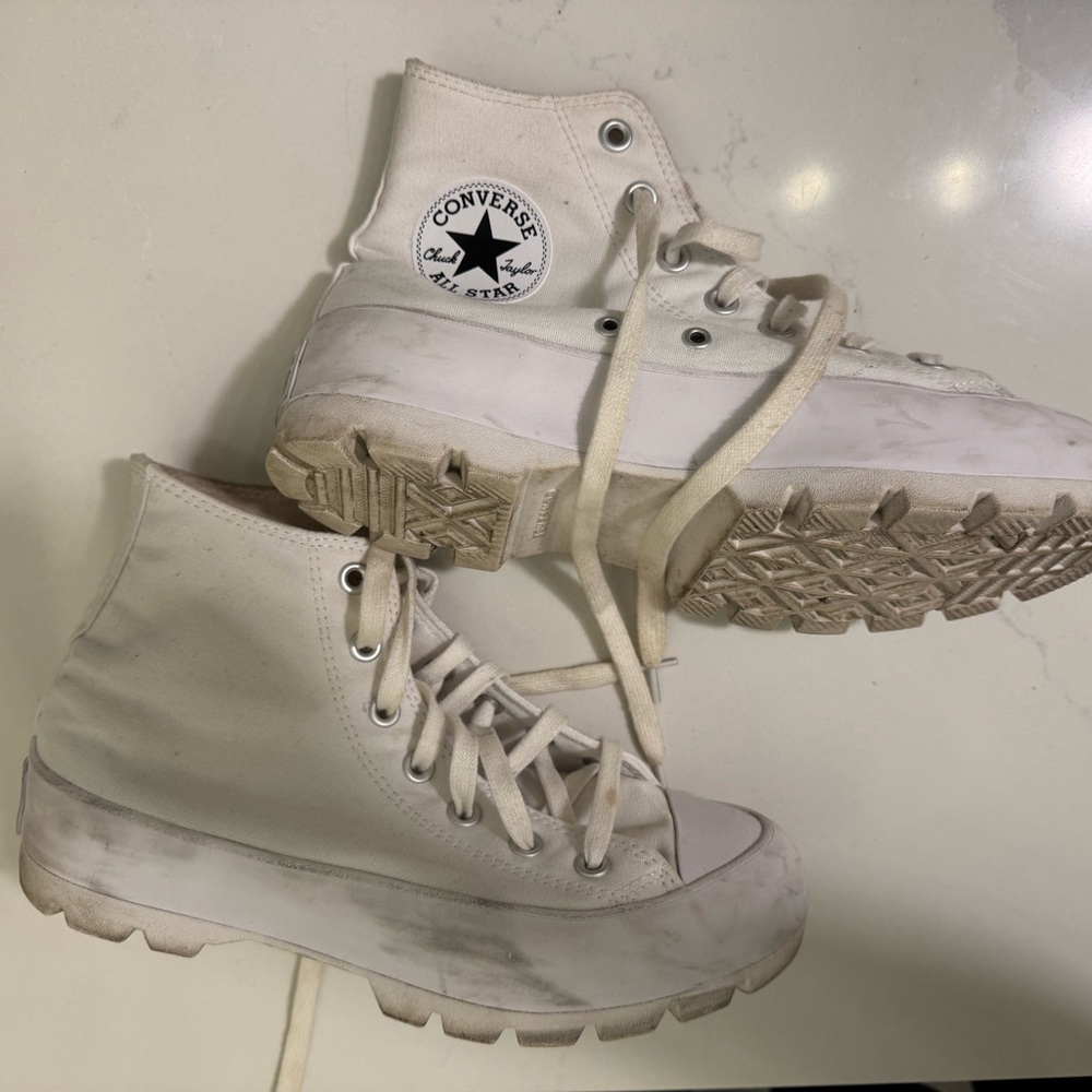 Converse White High-Top Platform Sneakers